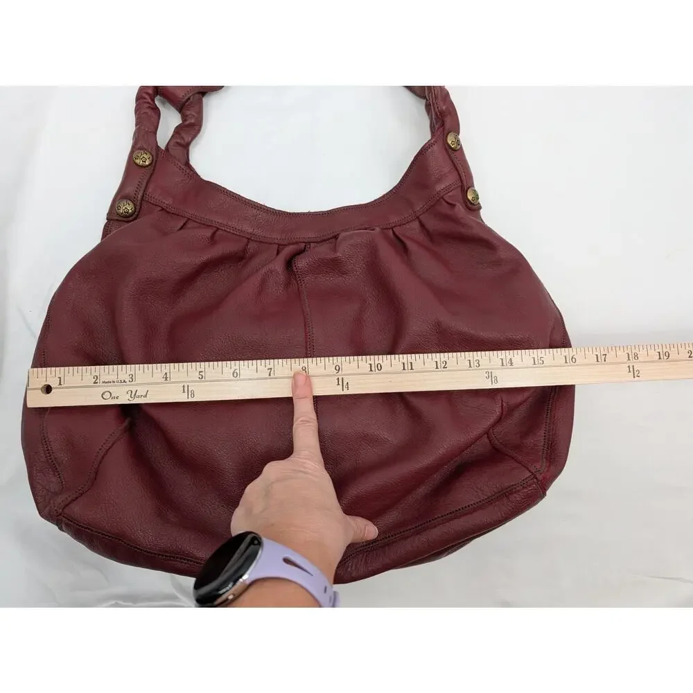 Vintage Lucky Brand Leather Boho Shoulder Handbag Hobo Hippie Festival Career